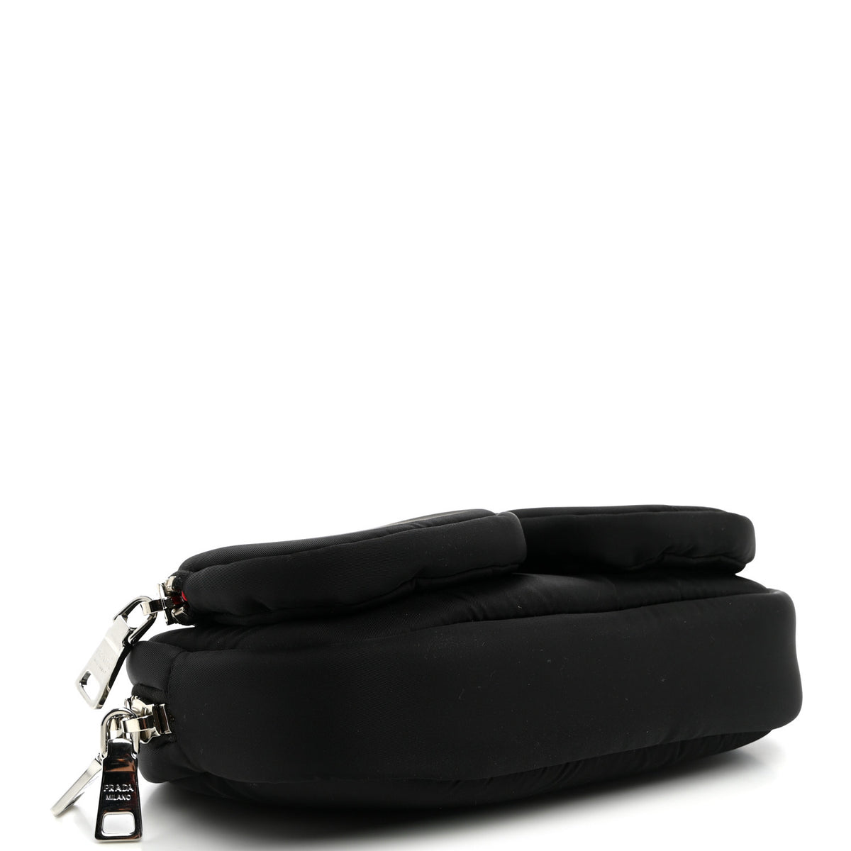 Tessuto Nylon Double Pocket Wristlet Pouch Black Fuoco