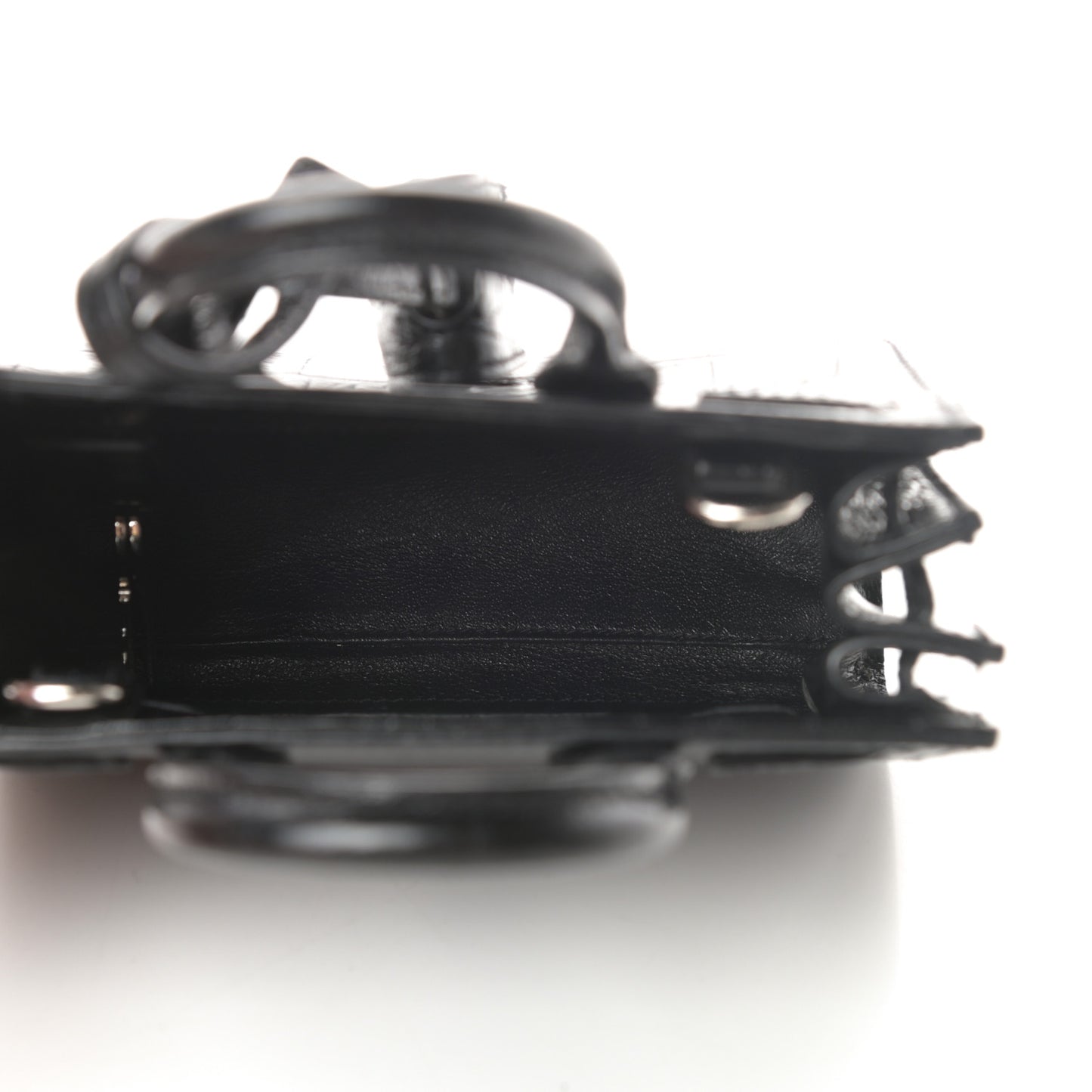 Calfskin Crocodile Embossed Toy Sac De Jour Black