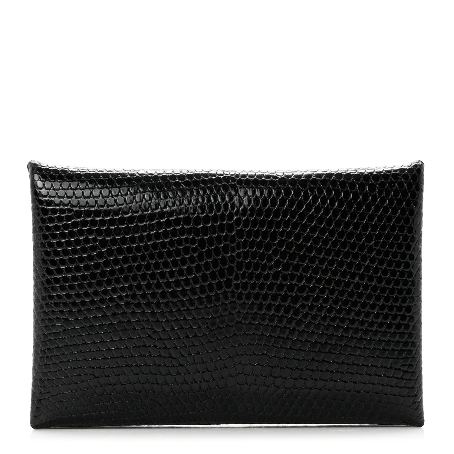 Hermes Lizard Calvi Card Case Black 1 of 7