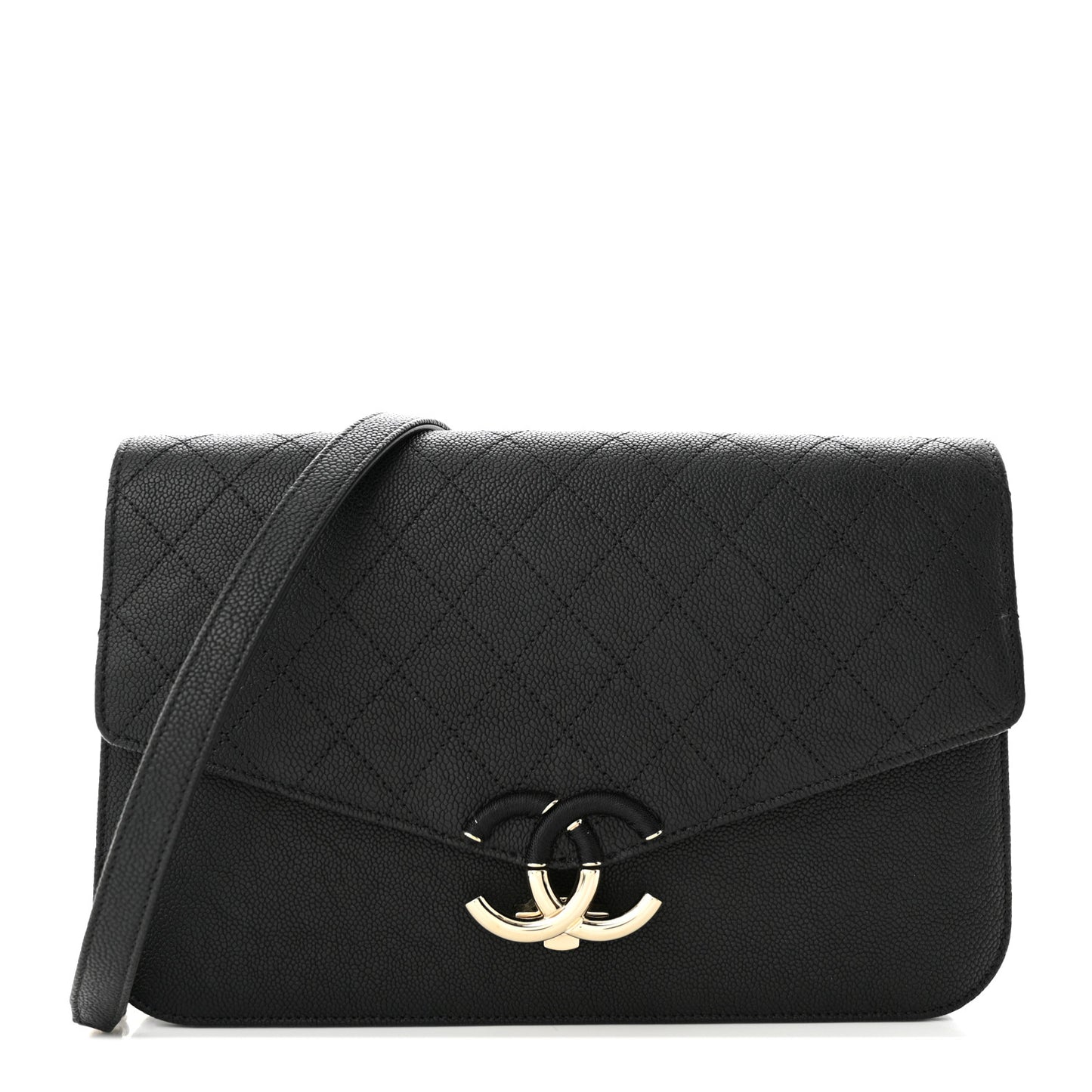 Grained Calfskin Quilted Cuba Flap Black