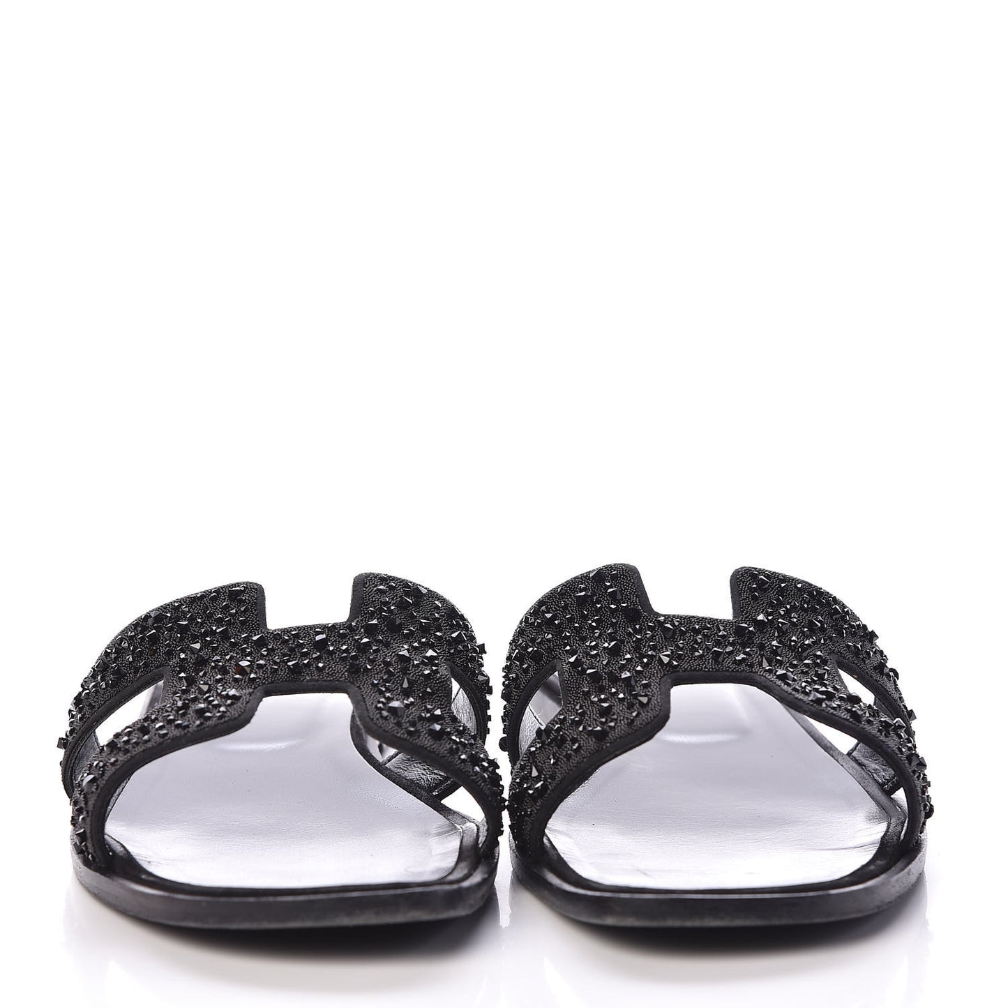 Calfskin Studded Oran Sandals 40 Black