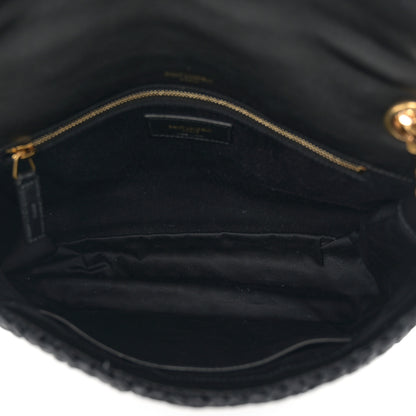 Saint Laurent Raffia Calfskin Monogram Medium Niki Chain Satchel Black 5 of 11