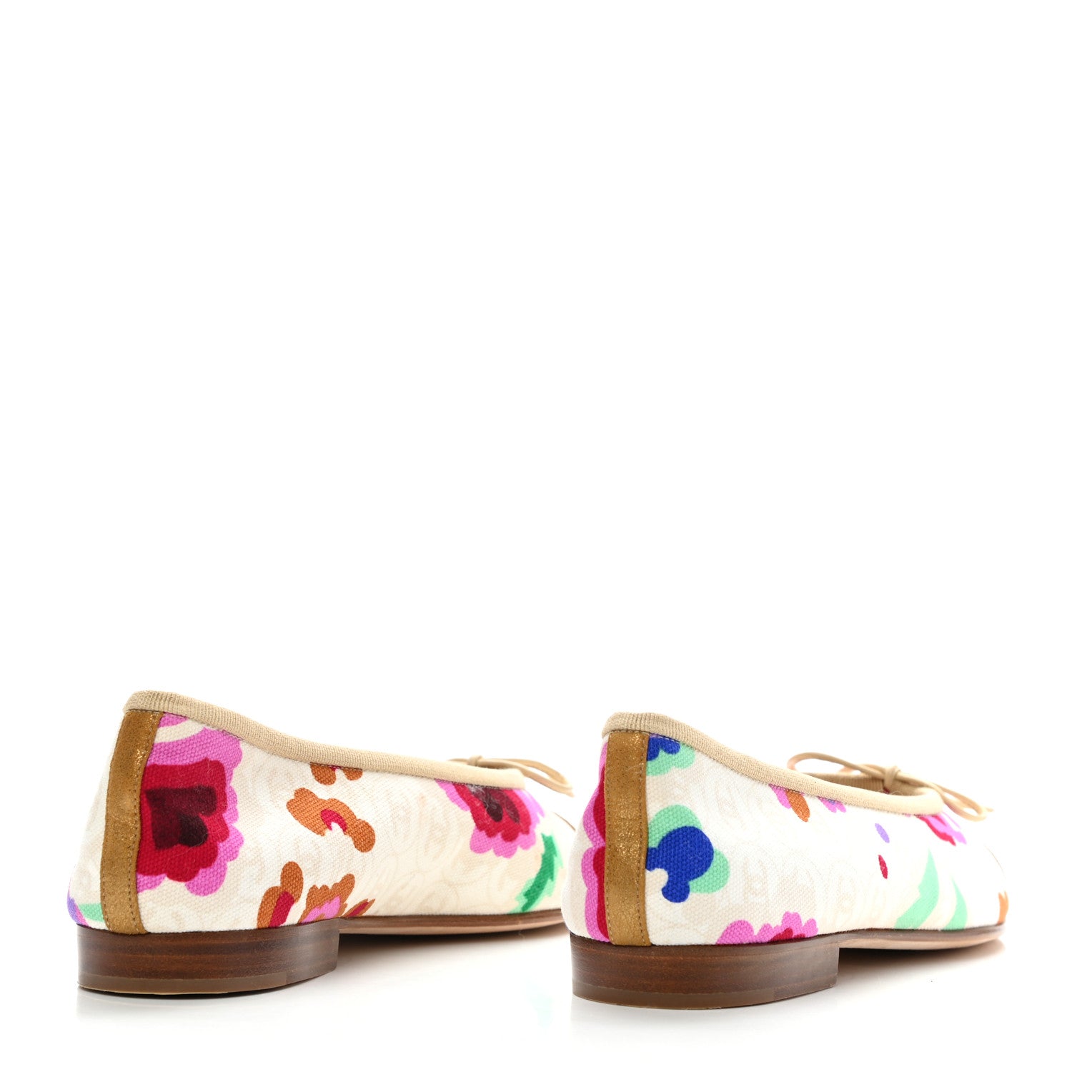 Chanel Fabric Floral Printed CC Cap Toe Ballerina Flats 36 Multicolo 4 of 7