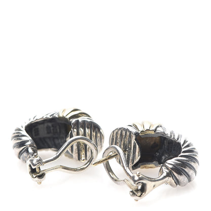 David Yurman Sterling Silver 14K Yellow Gold Thoroughbred Shrimp Earrings 3 of 4