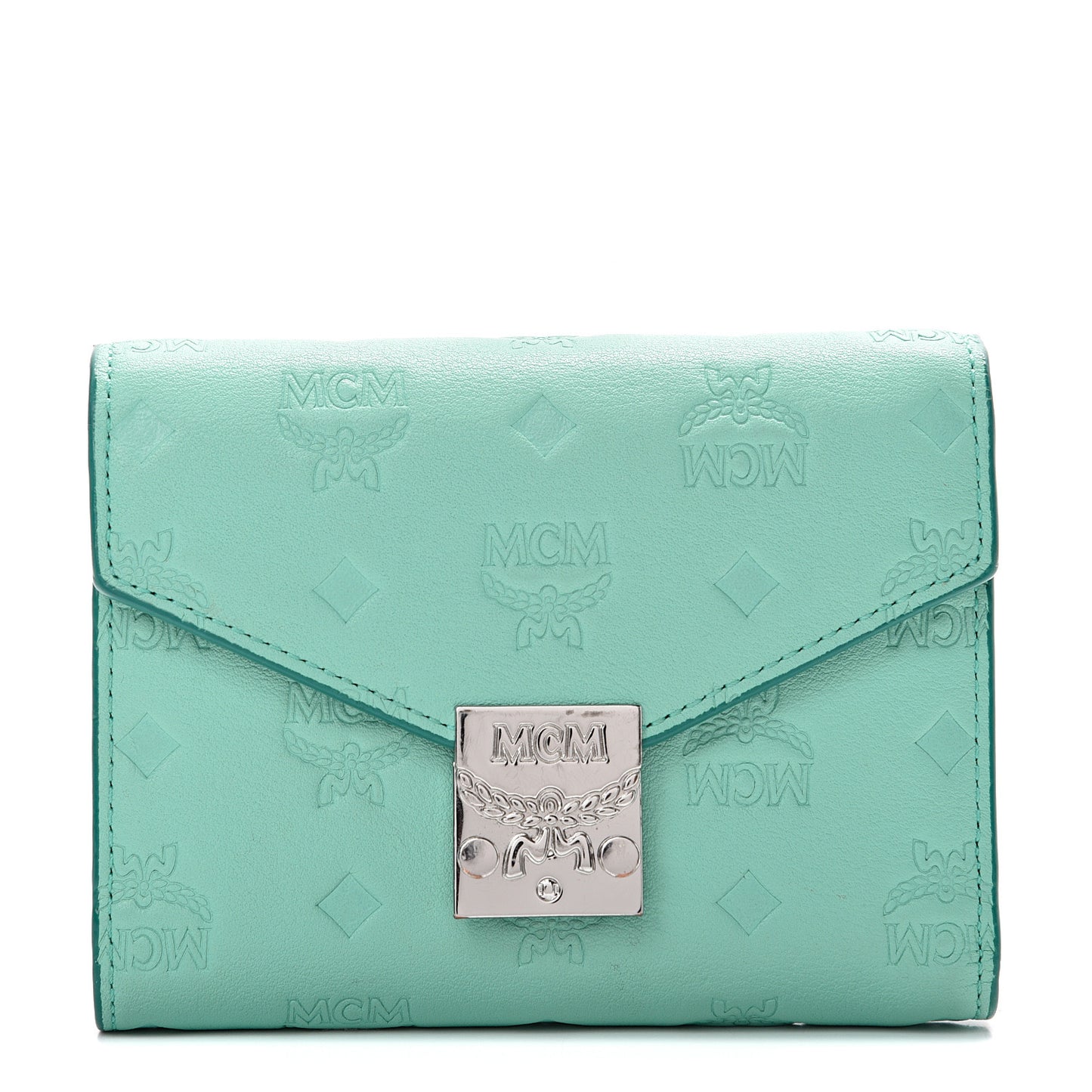 Calfskin Ottomar Monogram Tri-Fold Wallet Green