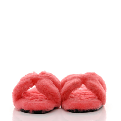 Hermes Woolskin Oran Sandals 37 Rose Du Desert 2 of 8