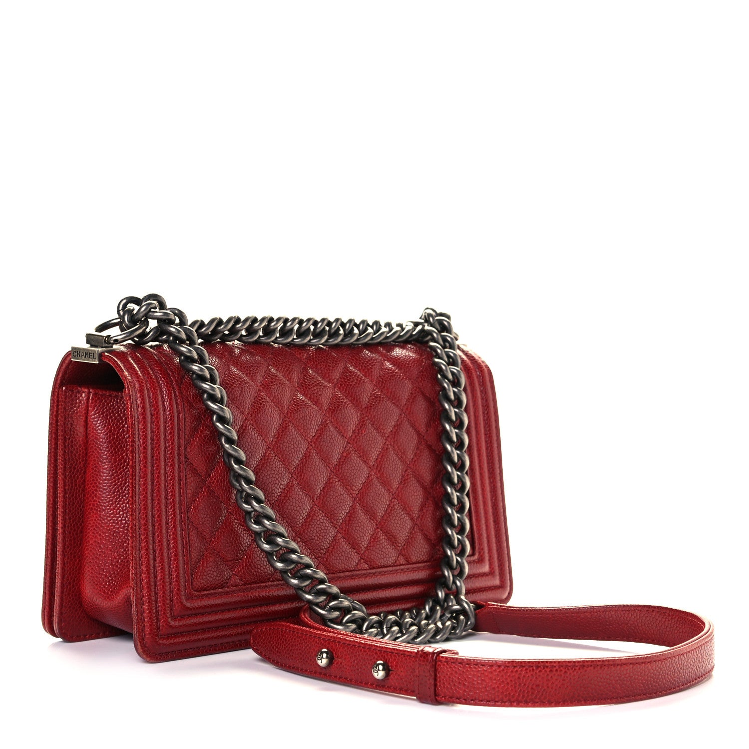 Chanel Caviar Quilted Medium Boy Flap Red 3 of 8