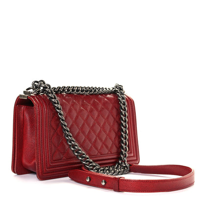 Chanel Caviar Quilted Medium Boy Flap Red 3 of 8