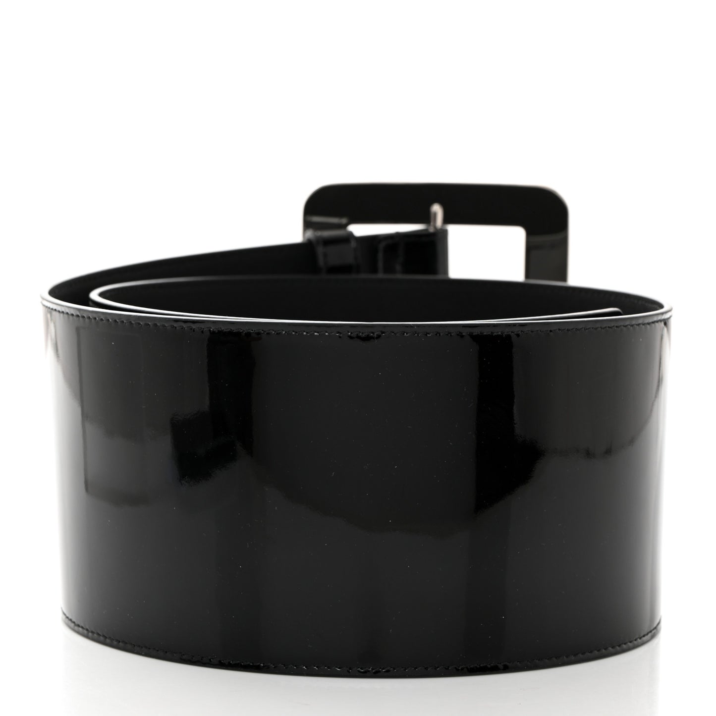 Patent Calfskin Wide Belt 80 32 Black