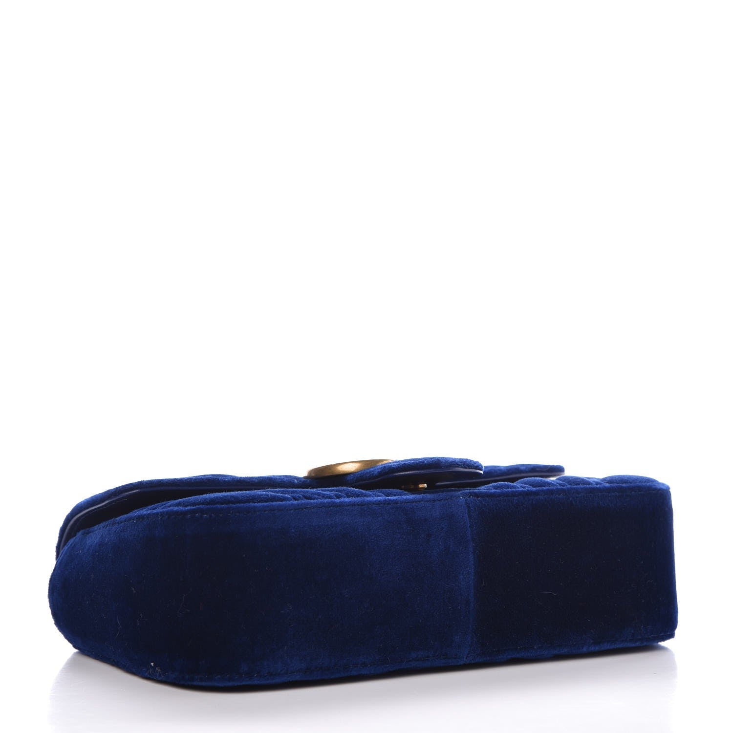 Gucci Velvet Matelasse Mini GG Marmont Shoulder Bag Cobalt Blue 4 of 7