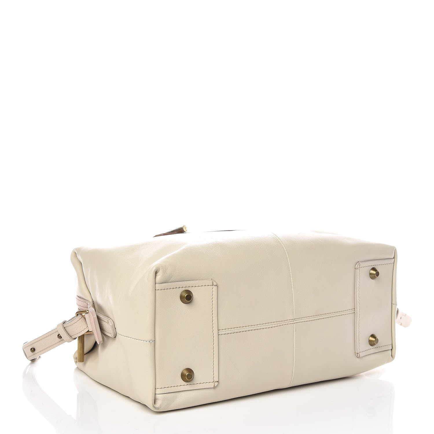 Lanvin Smooth Calfskin Bicolor Padam Bowling Satchel White 5 of 10
