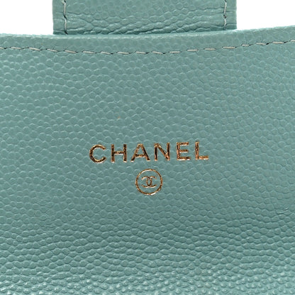 Chanel Caviar Quilted Medium Gusset Flap Wallet Light Blue 6 of 10