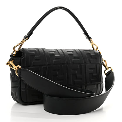 Fendi Nappa FF 1974 Embossed Baguette Black 3 of 12