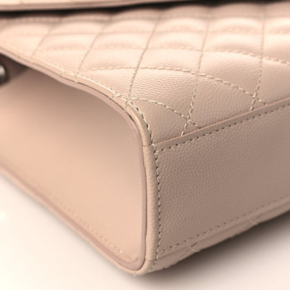 Saint Laurent Grain De Poudre Textured Mixed Matelasse Medium Triquilt Monogram Satchel Marble Pink 8 of 10