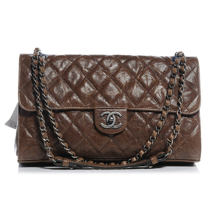 Chanel Caviar CC Crave Jumbo Flap Brown 1 of 8