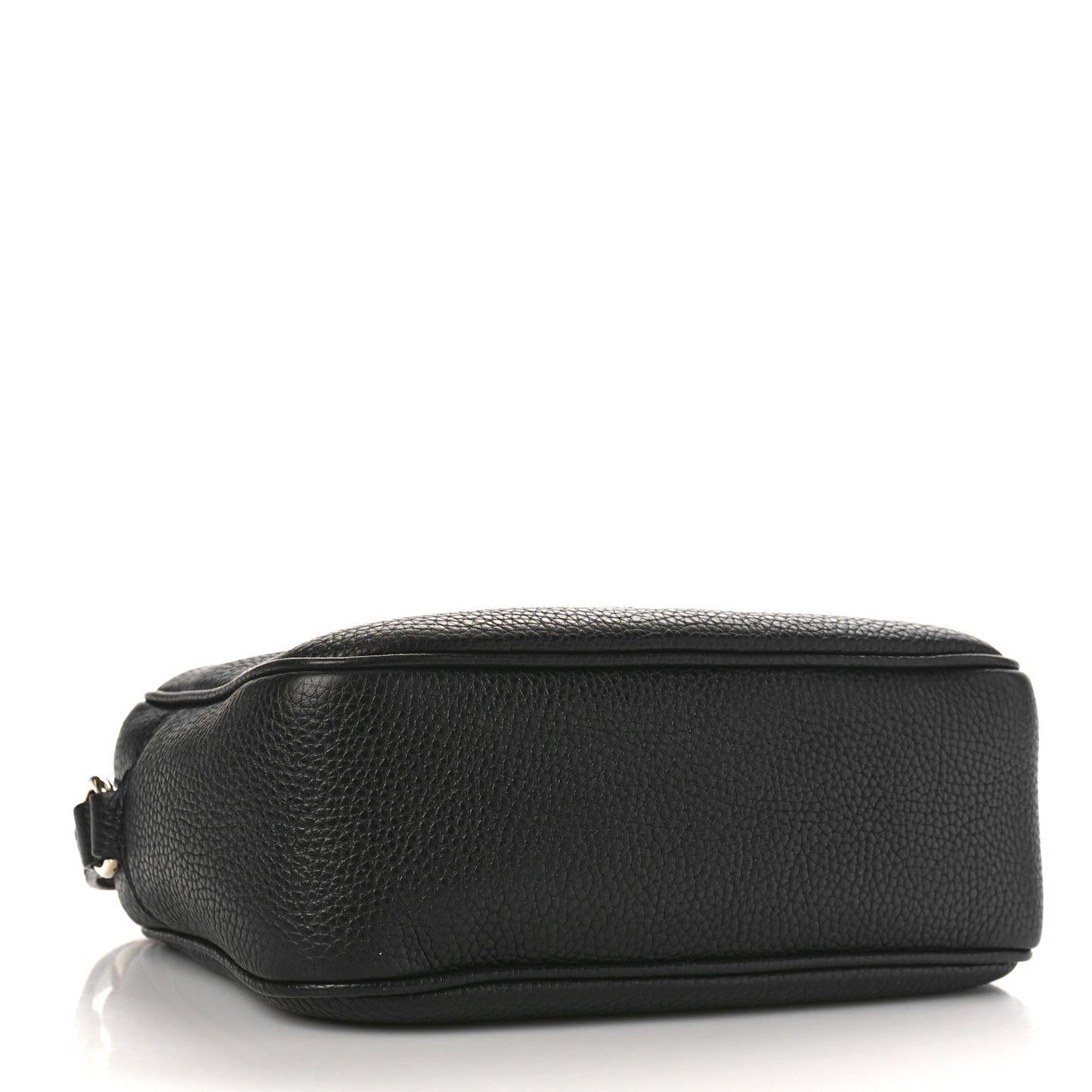 Pebbled Calfskin Small Soho Disco Bag Black