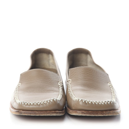 Louis Vuitton Calfskin Square Toe Loafers 36.5 Taupe 2 of 8