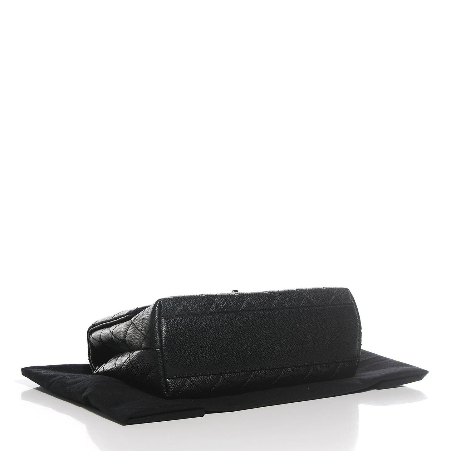 Caviar Quilted Medium Kelly Flap Bag Black