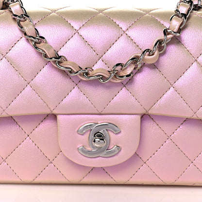 Chanel Iridescent Calfskin Quilted Mini Rectangular Flap Pink 10 of 10