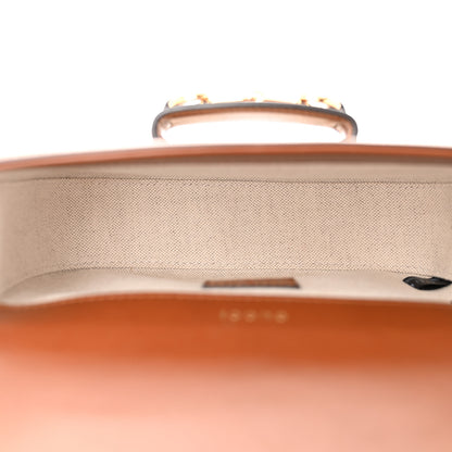 Gucci New Canvas Charisma Calfskin Crystal GG Monogram Mini Horsebit 1955 Shoulder Bag Camel Ebony 5 of 10