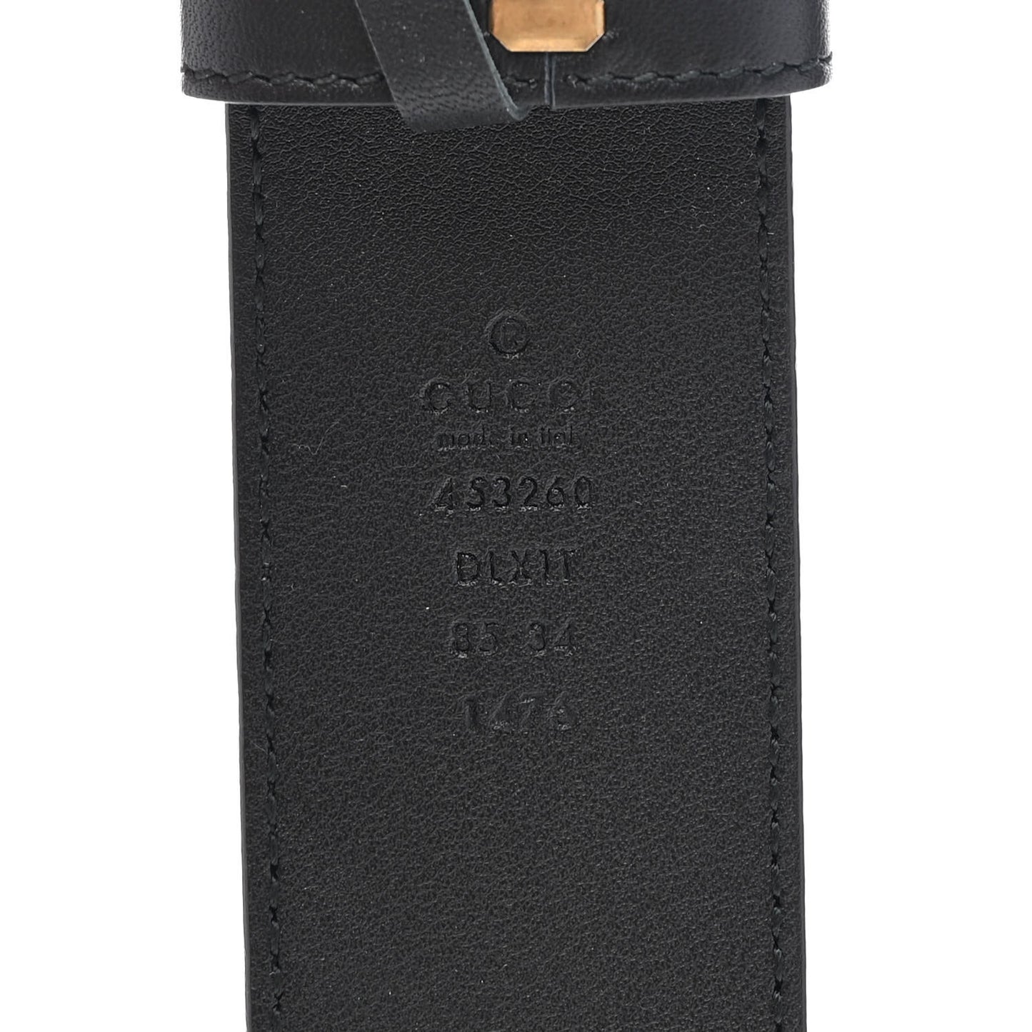 Moon Calfskin Pearl Double G 40mm Belt 85 34 Black Cream