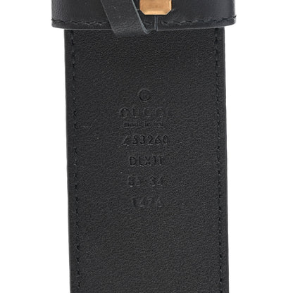 Gucci Moon Calfskin Pearl Double G 40mm Belt 85 34 Black Cream 3 of 5