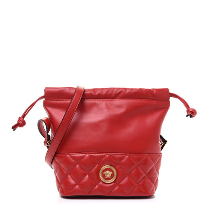 Versace Nappa Quilted Medusa Bucket Bag Red 1 of 9
