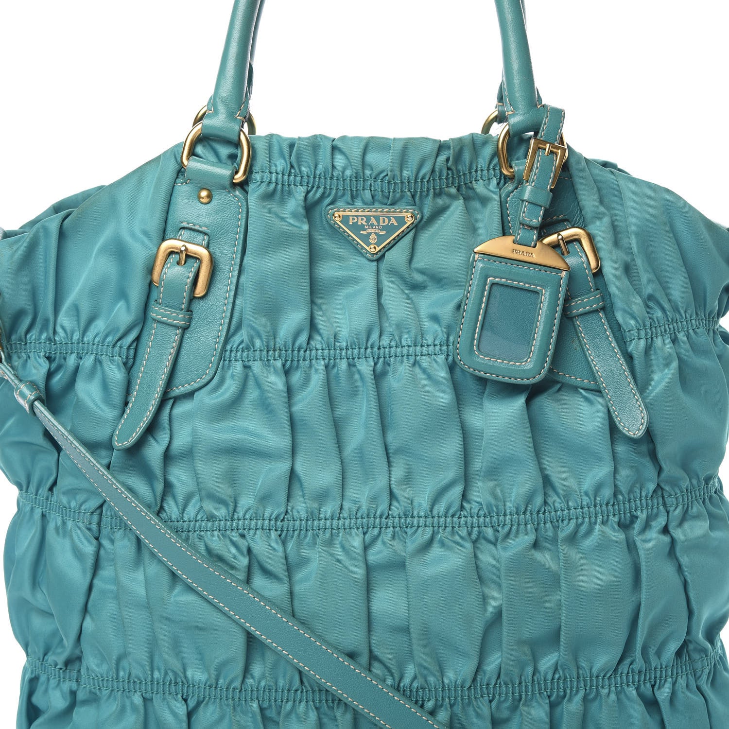 Prada Tessuto Nylon Gaufre Tote Turchese 8 of 24