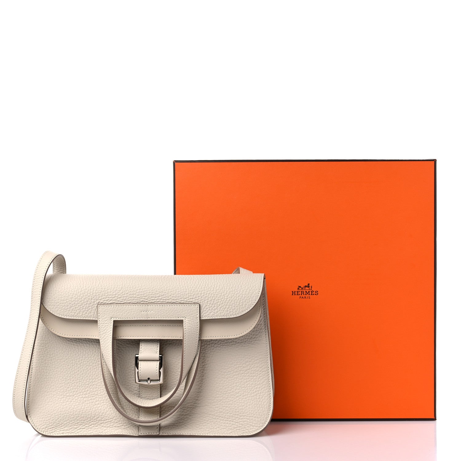 Hermes Taurillon Clemence Halzan 31 GM Craie 9 of 9