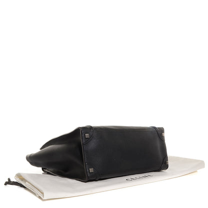 Celine Drummed Calfskin Shoulder Luggage Black 4 of 8