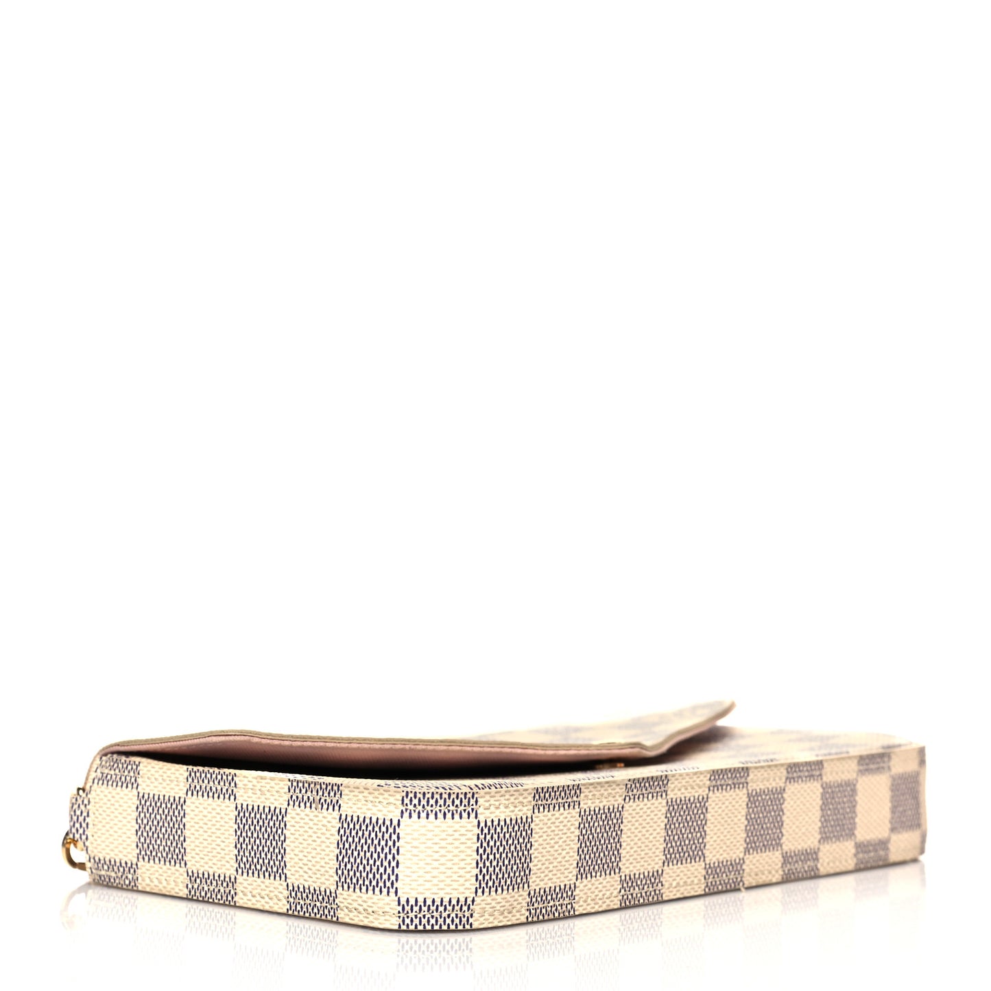 Damier Azur Pochette Felicie Chain Wallet Rose Ballerine