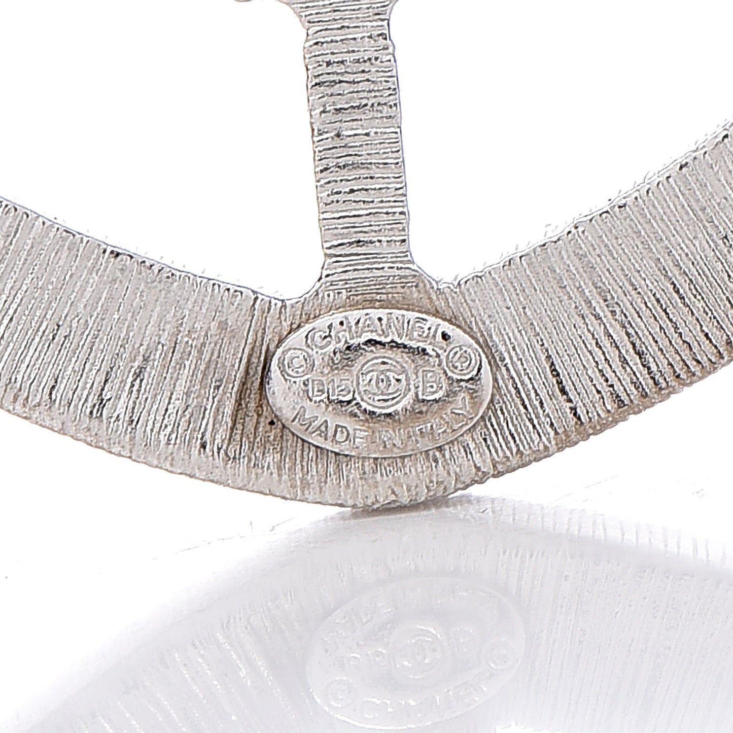 Swarovski Baguette Crystal CC Shield Brooch Silver