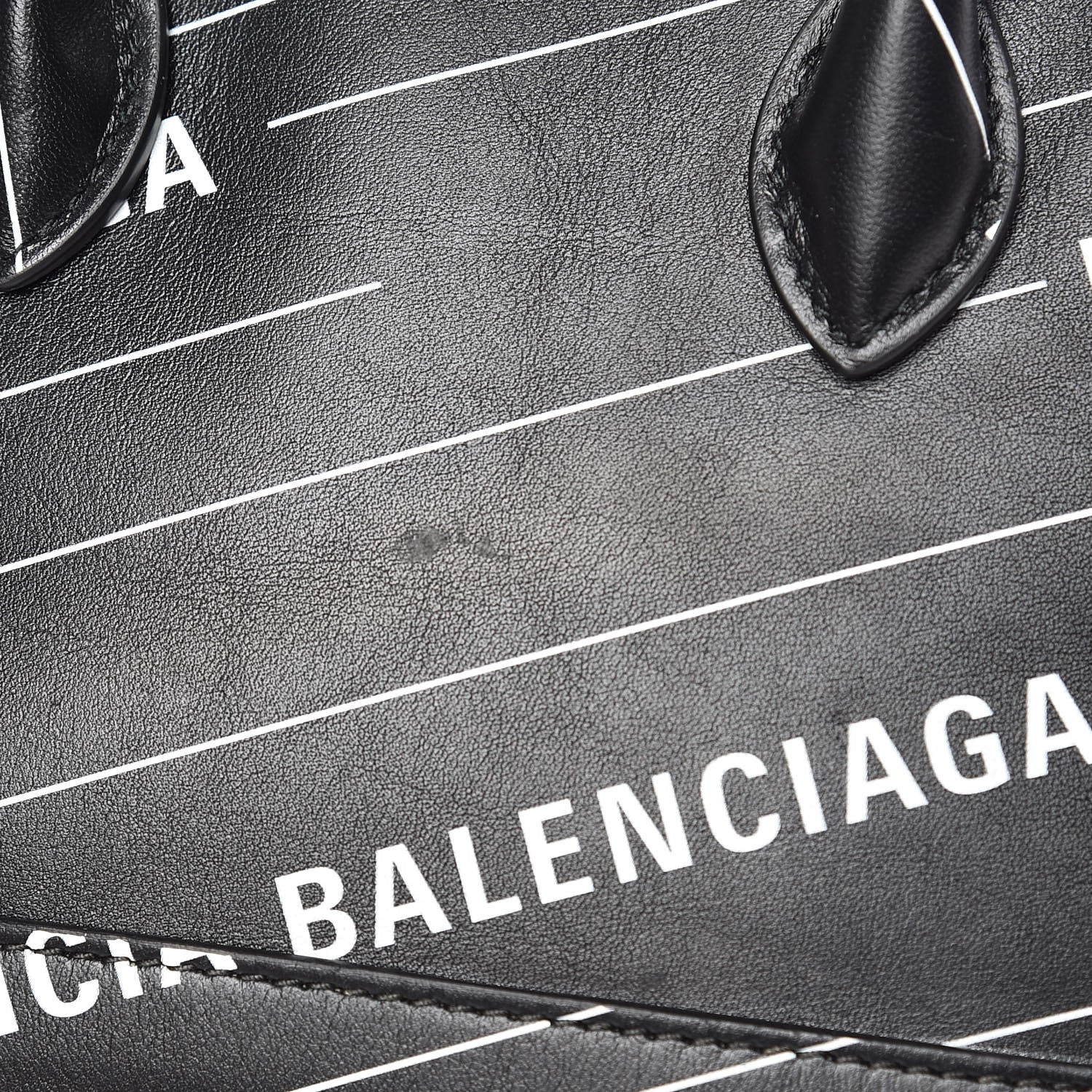 Balenciaga Calfskin Logo Print XXS Ville Top Handle Bag Black White 11 of 11