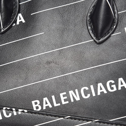 Balenciaga Calfskin Logo Print XXS Ville Top Handle Bag Black White 11 of 11