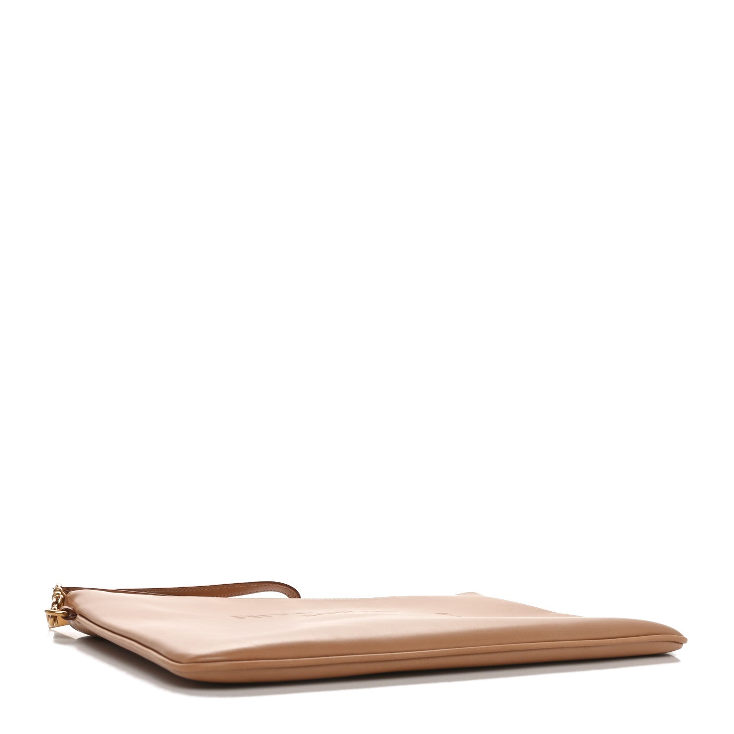 Saint Laurent Calfskin Rive Gauche Zipped Pouch Vintage Brown Gold 4 of 11