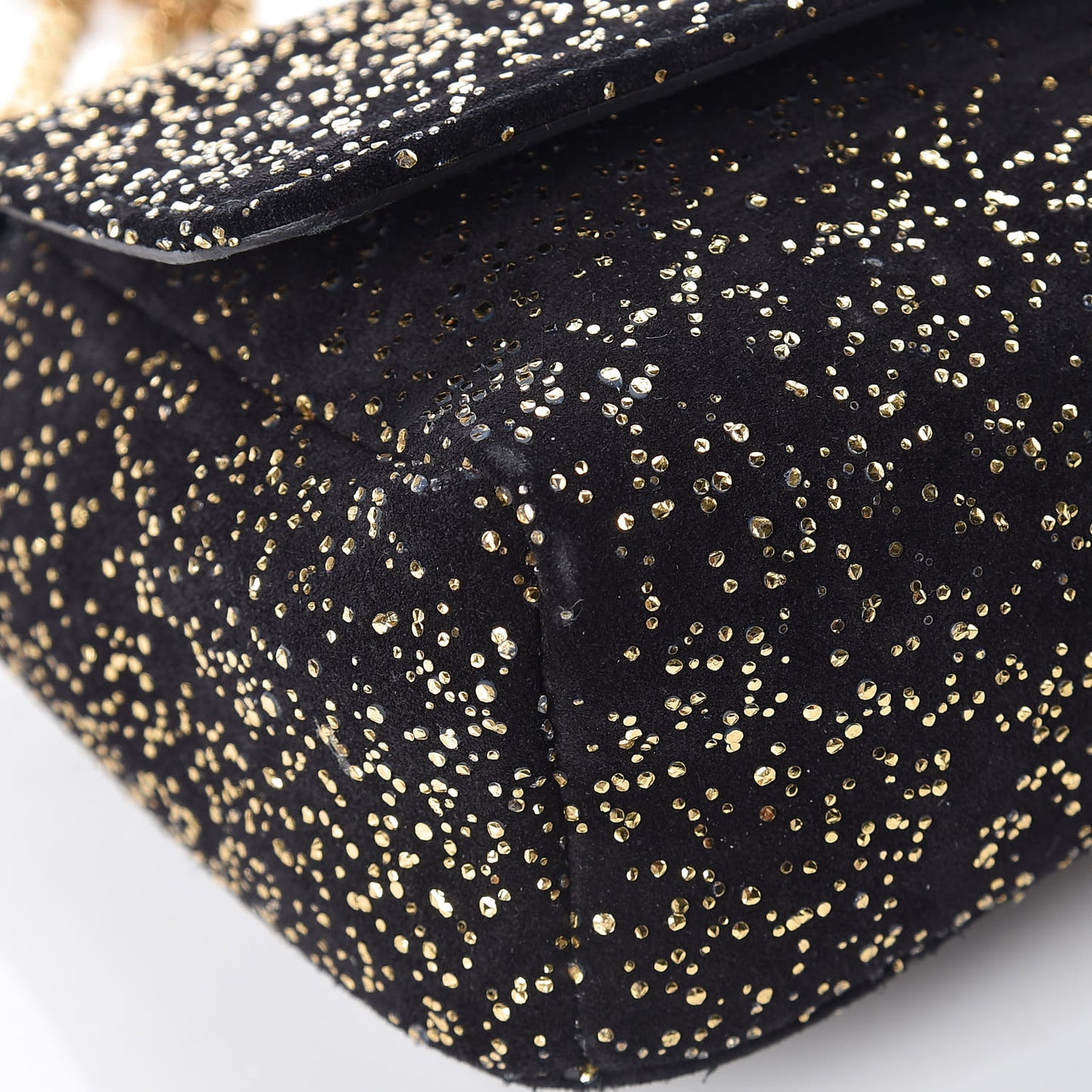Glitter Mini Ruby Chain Crossbody Black