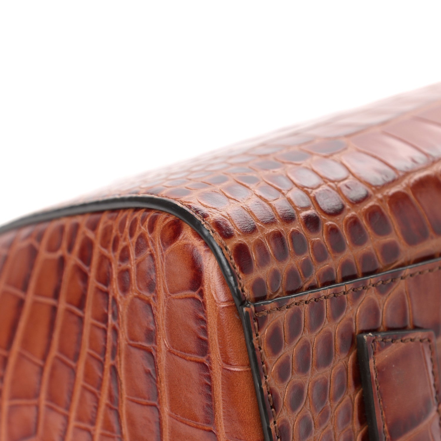 Givenchy Calfskin Crocodile Embossed Small Antigona Cognac 8 of 11