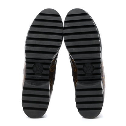 Louis Vuitton Suede Calfskin Monogram Laureate Platform Desert Boots 39.5 Black 5 of 11