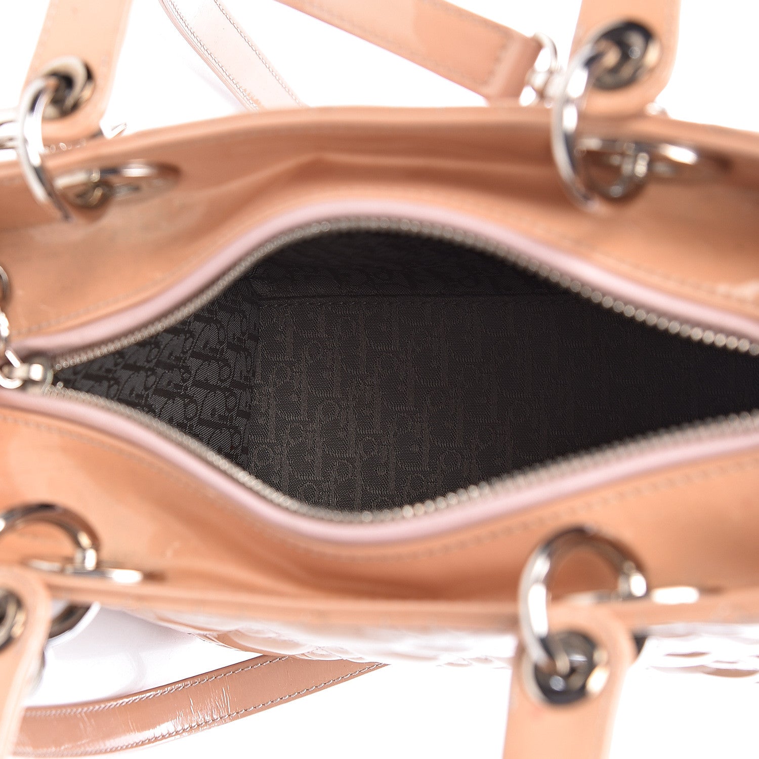Christian Dior Patent Cannage Medium Lady Dior Beige 5 of 24
