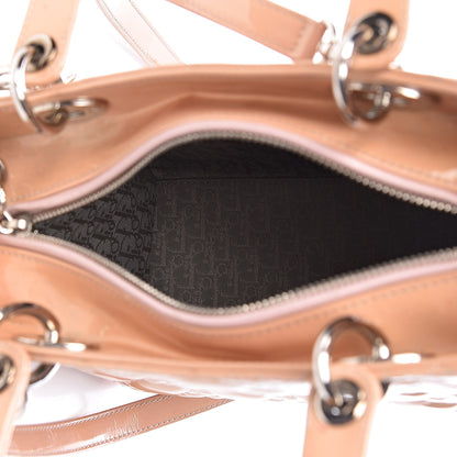 Christian Dior Patent Cannage Medium Lady Dior Beige 5 of 24