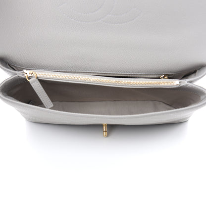 Chanel Grained Calfskin Stitched Flap Grey 7 of 10