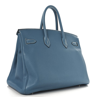 Hermes Togo BIRKIN 35 Blue Jean 2 of 15