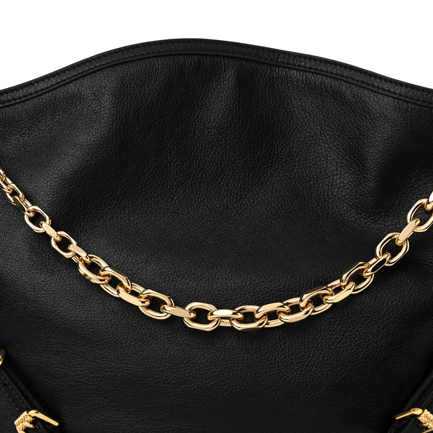 Tumbled Calfskin Medium Voyou Bag Black