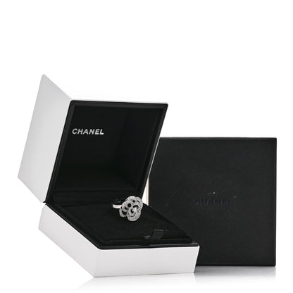 Chanel 18K White Gold Diamond Fil de Camelia Ring 51 5.75 7 of 7
