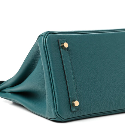 Hermes Togo Matte Alligator Birkin Touch 30 Vert Bosphore 8 of 11