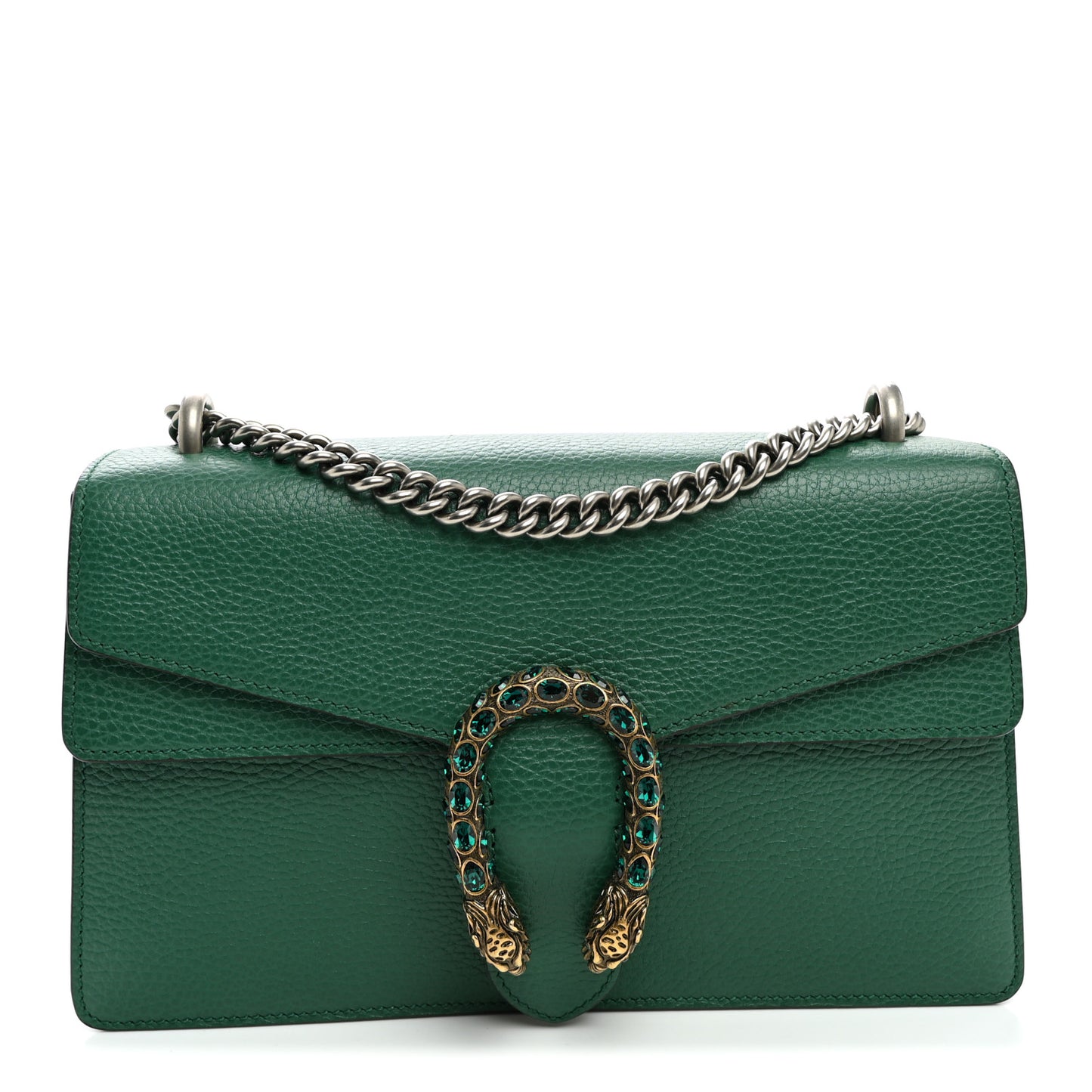 Pebbled Calfskin Small Dionysus Shoulder Bag Emerald