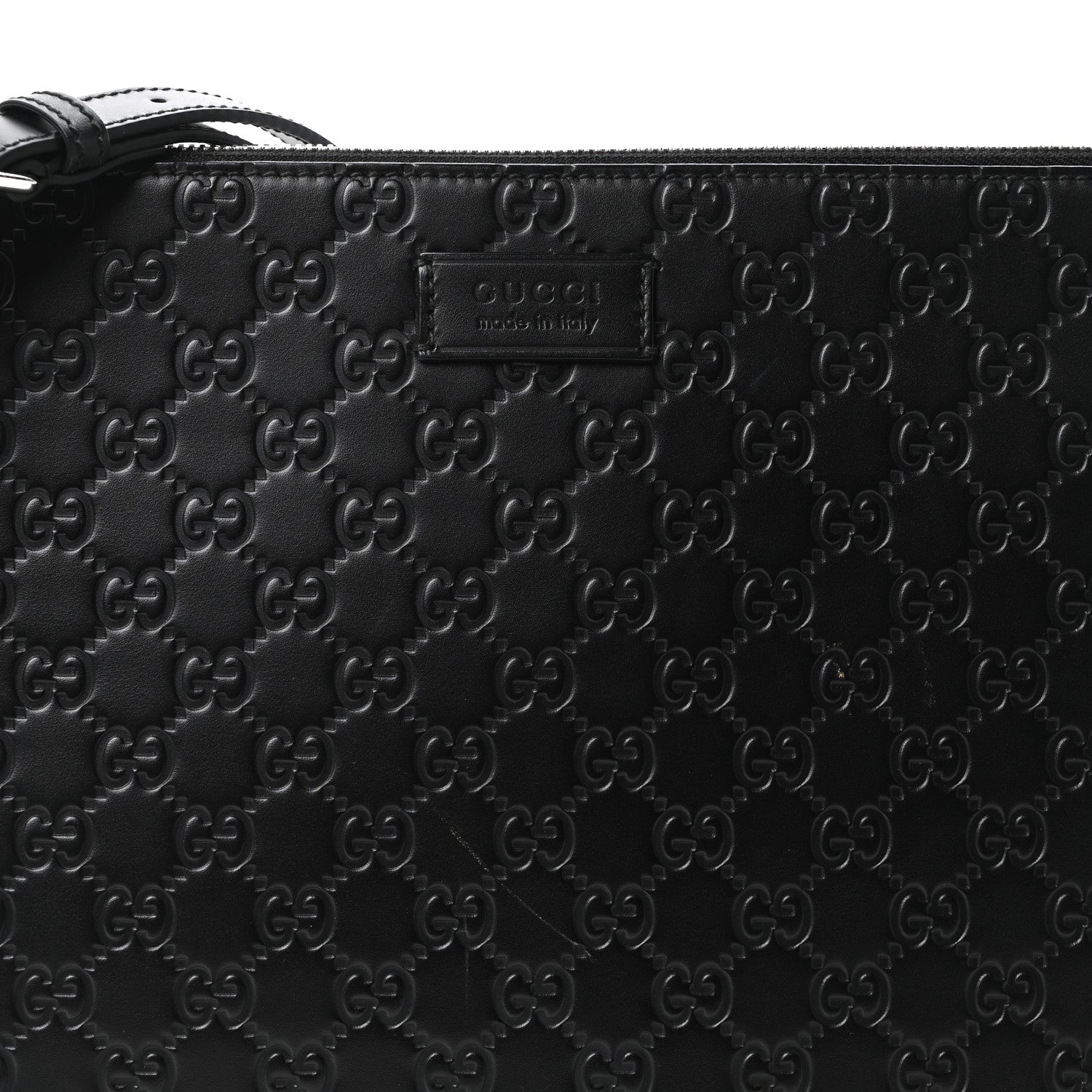 Gucci Guccissima Signature Messenger Bag Black 8 of 10