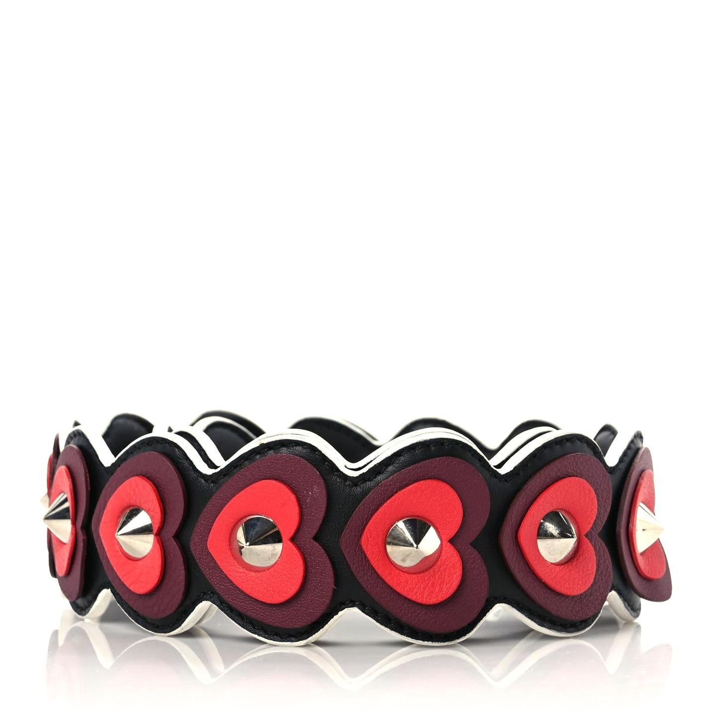 Vitello Dolce Heart Spike Studded Strap You Black Multicolor