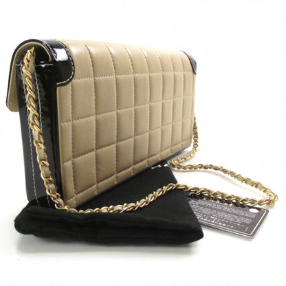 Chanel Lambskin Patent East West Chocolate Bar Flap Beige 3 of 12