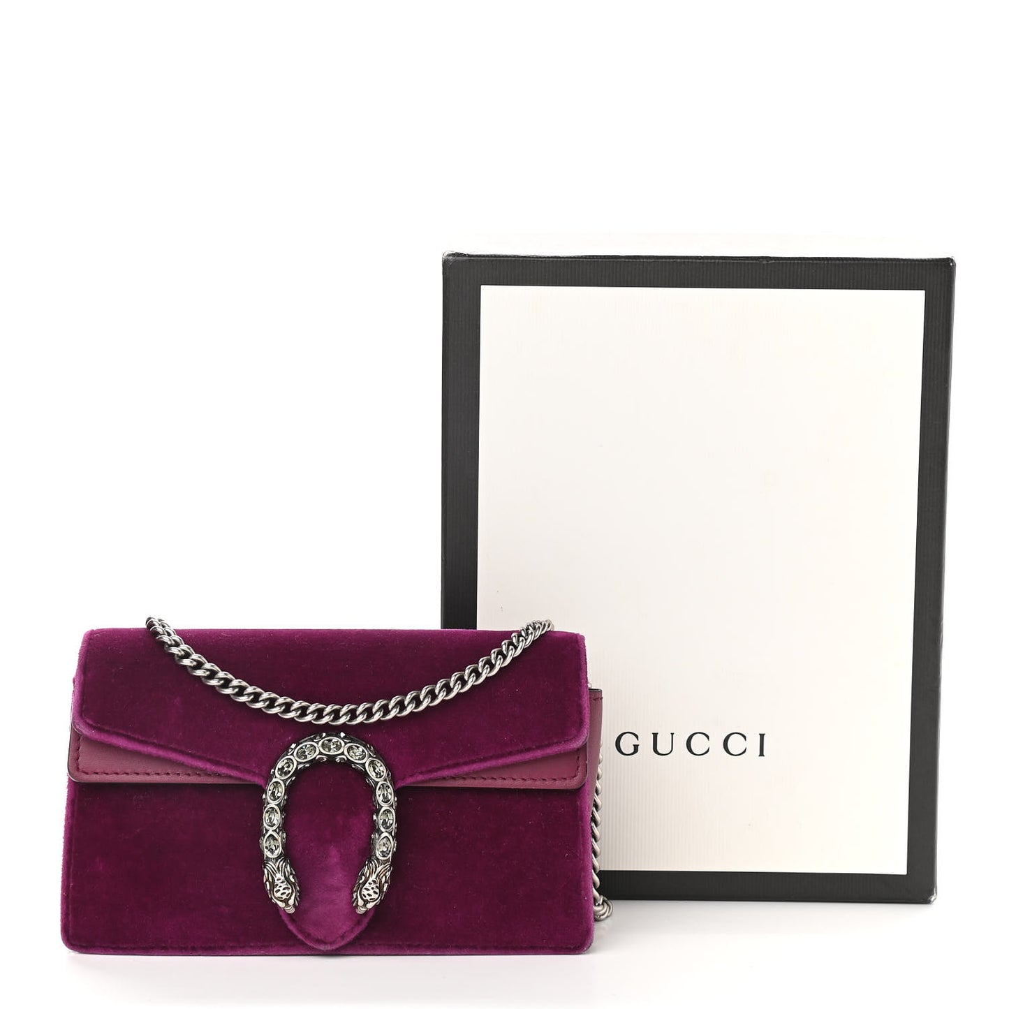 Velvet Super Mini Dionysus Shoulder Bag Fuchsia Violet Cyclamen